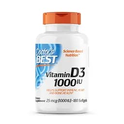 Вітаміни та мінерали Doctor's Best Vitamin D3 1000 IU, 180 капсул