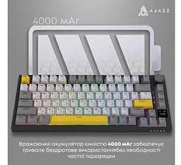 Клавиатура игровая механическая беспроводная Ajazz AK-820B PRO Black RGB Gift Switch Hot-Swap 2.4G/Bluetooth/USB - мініатюра 11