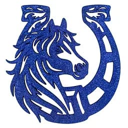 Елочная игрушка MIS LT Лошадь-подкова 11х11х0,5 см синий