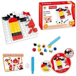 Мозаика 6990-6 набор пожарного, поле 11-12 см, 128 дет, в коробке, 22-16,5-4 см (6903188603015)