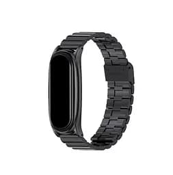 Ремінець MiJobs для фітнес-браслета Xiaomi Mi Band 8 і 9 металевий із застібкою чорний - мініатюра 2