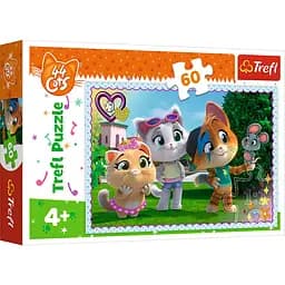 Пазлы Trefl 44 кошки, Игра с друзьями 60 элементов