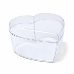 Пластикова прозора коробка контейнер для десертів із кришкою у формі серця 9х8.5х2.5 см для багаторазового використання УЦІНКА Прозорий u88309