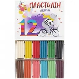 Пластилін 12 кольорів 216гр КТ 230604, м'який Jumbі, в коробці (4820274630057)