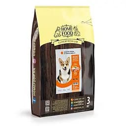 Сухий корм Home Food для дорослих собак Індейка і лосось DOG ADULT MEDIUM Здорова шкіра і блиск шерсті 3 кг