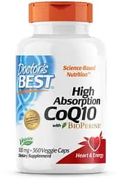 Натуральная добавка Doctor's Best CoQ10 BioPerine 100 mg, 360 вегакапсул