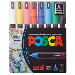 Набор маркеров Uni Posca 0.7 мм 8 шт. (PC-1MR 8C)