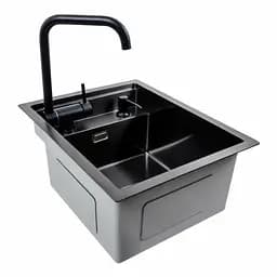 Кухонна мийка прихована чорна Platinum TZ 40x50, Чорний