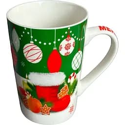 Чашка новогодняя Tanto T3696-3 керамика в подарочной упаковке 350 мл Зеленая