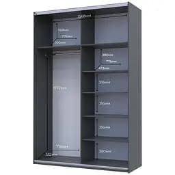 Шафа-купе Doros G-Caiser 2 дзеркала/3 частини 160х60х240 см Графітовий (42005021) - мініатюра 4