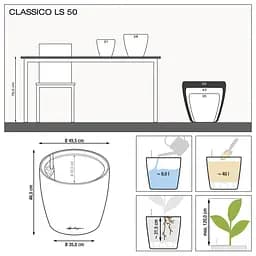 Вазон Lechuza Classico Premium LS, 40 л, білий (16100) - мініатюра 4