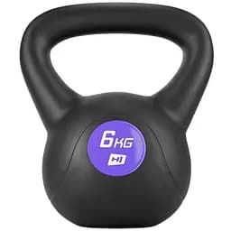 Гиря Hop-Sport HS-PB006KB виниловая 6 кг черная с фиолетовым.