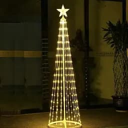 Новорічна конусна ялинка штучна світлодіодна 180см LED гірлянда 320 лампочок