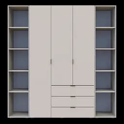 Шкаф для одежды Doros Гелар с 2 этажерками 3 ДСП 192.6х49.5х203.4 Кашемир (80737646)