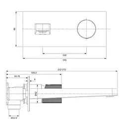 Змішувач для умивальника прихованого монтажу Omnires Contour – хром (CT8015CR) - мініатюра 3