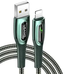 Кабель USAMS Lightning Smart Power Off Cable Raydan Series US-SJ470, 2 метра черный с подсветкой
