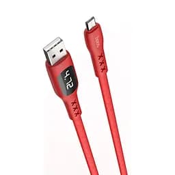 Кабель Hoco S6 с дисплеем MicroUSB Sentinel Timeing Display 1.2 м красный