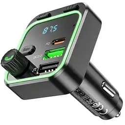 Автомобільний FM модулятор з швидкою зарядкою трансмітер Borofone BC53 Highway PD20W/QC3.0 з Bluetooth V5.0