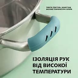 Силіконові накладки прихватки для гарячих ручок каструлі та сковороди (набір з 2 шт.), Kitchen Master Зелений 87266 - мініатюра 6