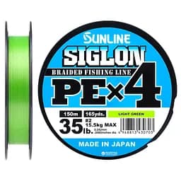 Шнур Sunline Siglon PE н4 150м 2.0/0.242мм 35lb/15.5кг Light Green (1658.09.10)