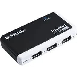 Хаб Usb Defender Quadro Infix, черный, Usb 2.0 - 4xUsb 2.0, кабель 12 см (83504)