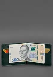 Шкіряне портмоне 13.0 затискач зелений краст - мініатюра 6