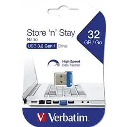 USB флеш накопичувач Verbatim 32GB Store \'n\' Stay NANO Blue USB 3.0 (98710) - мініатюра 5