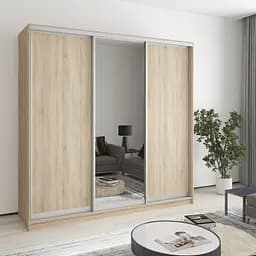 Шкаф-купе трехдверный MebelStar Комбо AL 2ДСП/Зеркало 210x45x210 см Дуб сонома (MBS-3209)