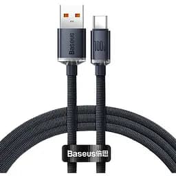 Кабель Baseus Crystal Shine Series Fast Charging Data Cable USB to Type-C 100W 1.2 м Чорний