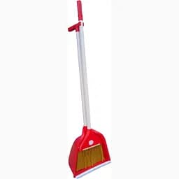 Совок для прибирання Zambak Plastik та щітка з довгими ручками червоний (ZP-129r) - мініатюра 2