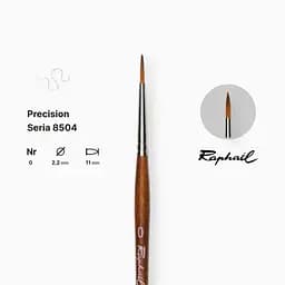 Пензель синтетика кругла (імітація соболя) Raphael Precision, №0, коротка ручка - мініатюра 2