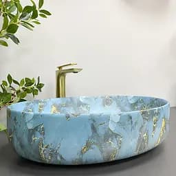 Умивальник VBI Udine marble blue matt накладний VBI-012103, Синий - мініатюра 4