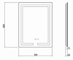 Дзеркало Qtap Mideya (DC-F936) 500х800 QT2078F936W - мініатюра 8