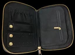Органайзер для прикрас футляр Travel Jewelry Case 16х12,5х2,5 см Чорний - мініатюра 8