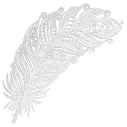 Елочная игрушка MIS LT Перо 7,5х15,5Х1,5 см белый
