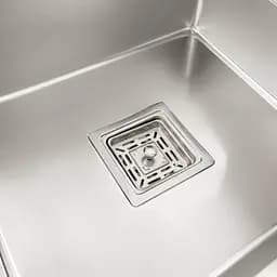 Кухонна мийка Platinum Handmade НSB 450x450x220 нержавійка (квадратний сифон.3,0/1,0), Нержавіюча сталь - мініатюра 6