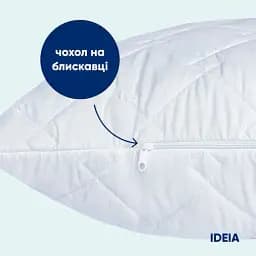 Подушка антиалергенна Ideia H&S Standart Plus 60х60 см + блискавка 25 см біла (8000031091) - мініатюра 4