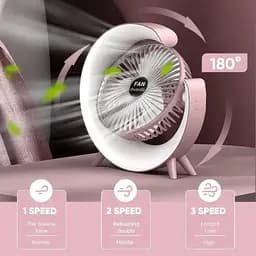 Міні вентилятор USB настільний акумуляторний з RGB підсвічуванням - мініатюра 7