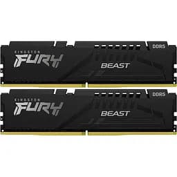 Модуль пам'яті для комп'ютера DDR5 64GB (2x32GB) 5600 MHz FURY Beast Black Kingston Fury (ex.HyperX) (KF556C40BBK2-64)