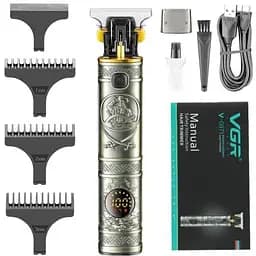 Машинка для стрижки волосся та бороди VGR V-097 Silver Professional з LED-дисплеєм (44234-V-097_402)