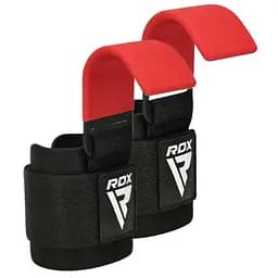 Крюки для тяги на запястье RDX W5 Gym Hook Strap Red Plus (WAN-W5R+)