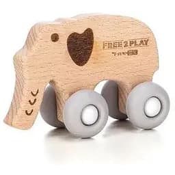 Деревянная игрушка FreeON слоник на силиконовых колесах