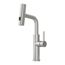 Cмеситель для кухни с выдвижной лейкой водопад нержавеющий Nett LS-35 Нержавеющая сталь