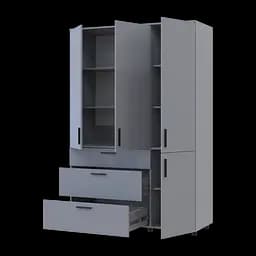 Шафа для одягу Doros Торн Сірий 3 ДСП/3Ш (полиці) 135х51.6х200 (44900490) - мініатюра 3