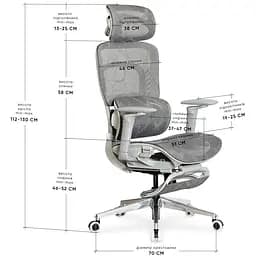 Крісло Mealux M10 Air Massage з масажним ефектом Grey (HF-M10 M/G) - мініатюра 2
