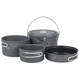 Набір туристичного посуду Naturehike CNH22CJ002: 2 каструлі, казанок, сковорідка алюміній