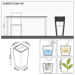 Вазон Lechuza Cubico Color, 31 л, сірий (13158) - мініатюра 4