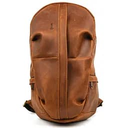 Мужской кожаный городской рюкзак рыжий крейзи хорс TARWA 47х28х18 см sum0028446