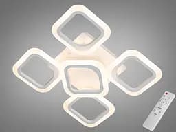 Стельова світлодіодна люстра на пульті з димером, 60 Вт, біла