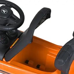 Дитяча каталка-толокар M 5045L-7 помаранчевий, з батьківською ручкою - мініатюра 2